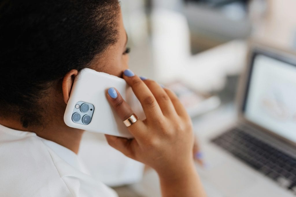 Woman talking on the phone